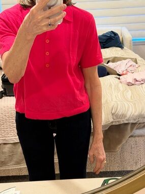 J. Crew cashmere perfect condition. Short-Sleeve Polo Top - Bright Pink